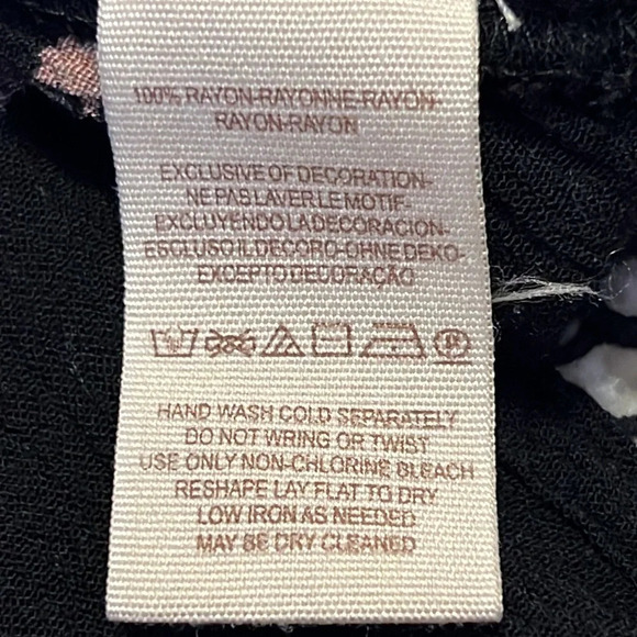 FREE PEOPLE Just The Two Of Us Black Floral Boho Tunic Balloon Sleeve Blouse - Picture 10 of 15